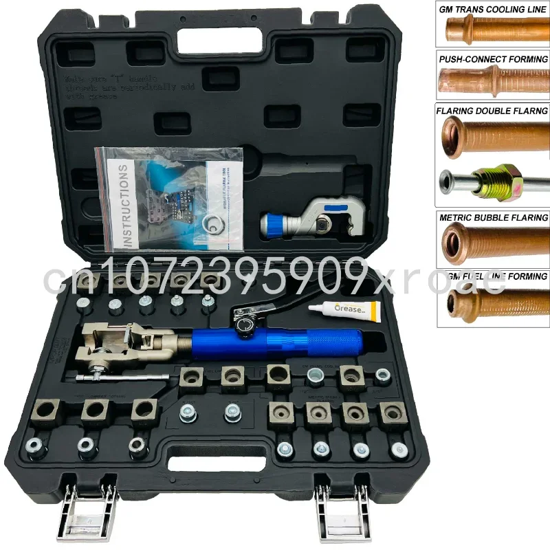 

45° Double Brake Repair Hydraulic Flaring Tools Kit with 3/16"-1/2" for Copper Line, Steel Pipe and GM Reparing