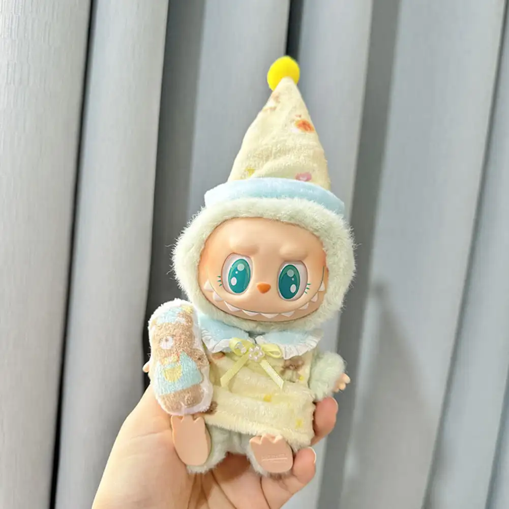 For 17cm Labubu Doll Clothes Fashion Color Match Hoodies Dolls Accessories Cute Decoration outfit