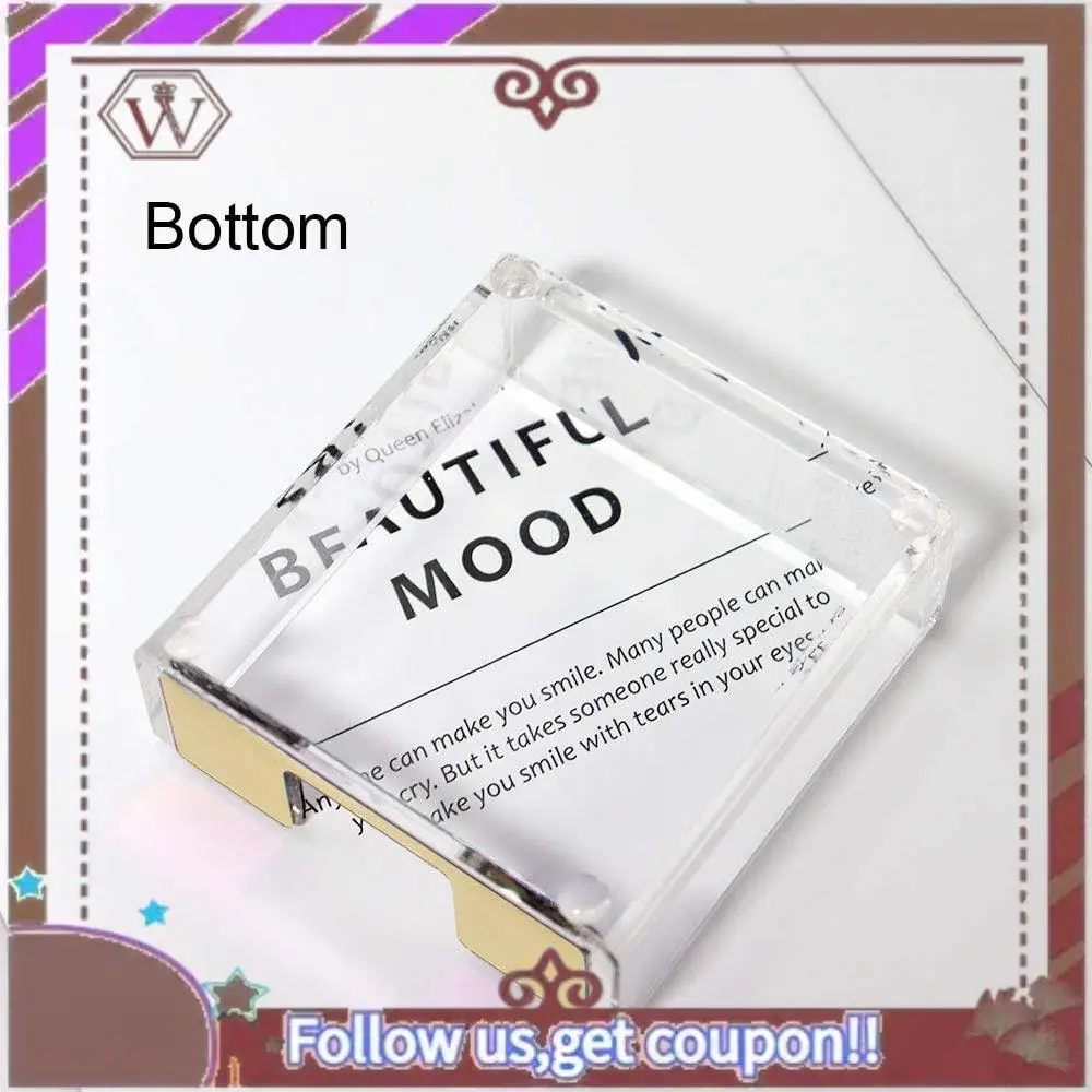 

ABBG-Acrylic Sticky Notes Pad Holder Desktop Organizer 3.5X3.3 Inch Memo Holder For Office Home Desk Supplies(Gold)