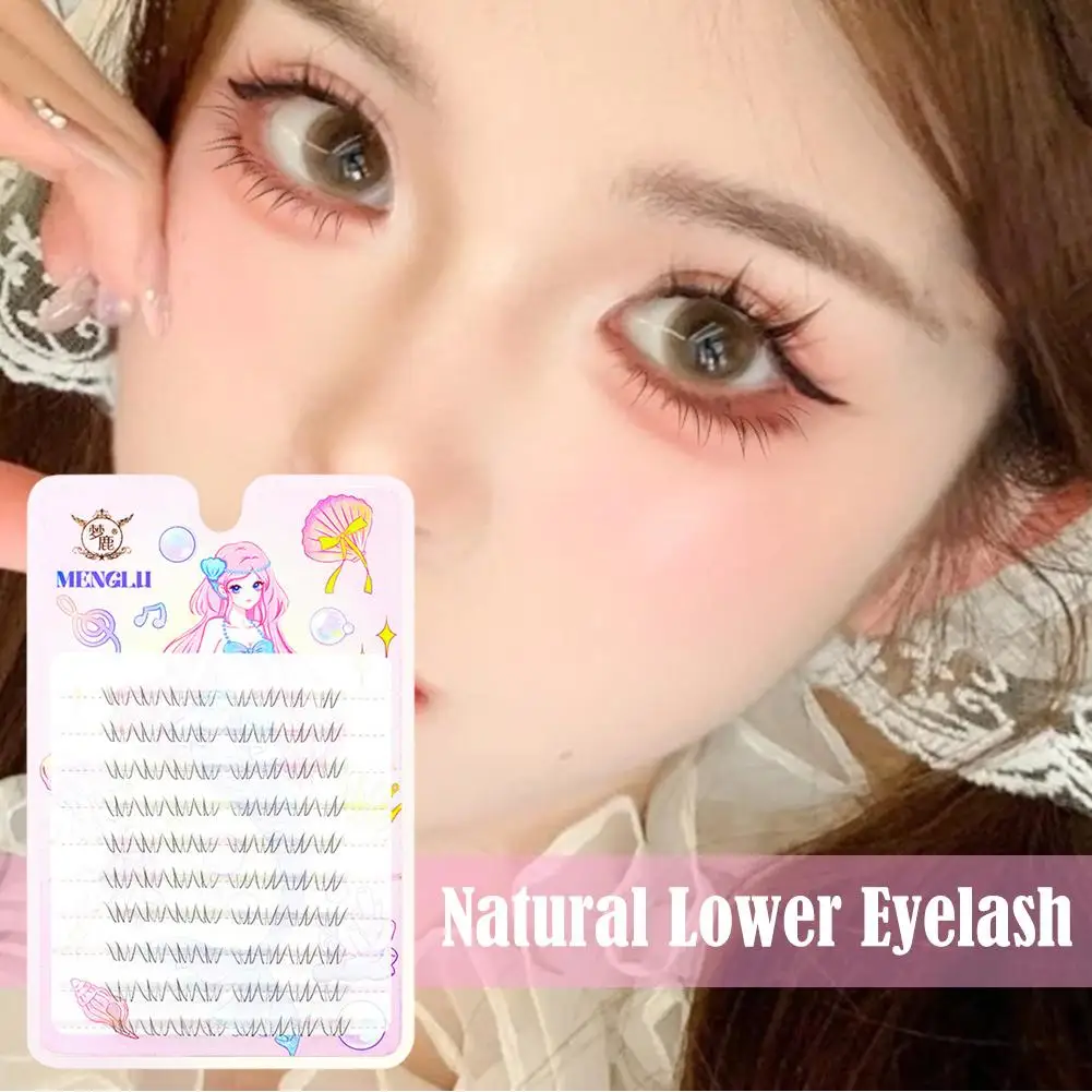Natural Lower Eyelashes FOX Comic Lashes Natural Curl Grafting Eyelash Makeup Terrier Lash Individual Extension Transparent Y5G5