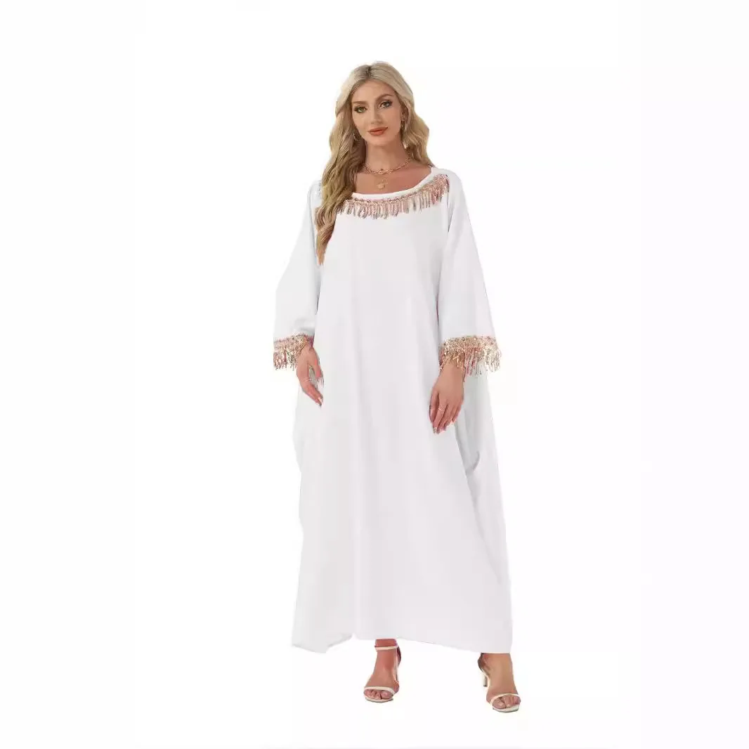 Eid Muslim Abaya for Women Arab Long Robe Party Dresses Tassels Jalabiya Ramadan Abayas Kaftan Islam Vestidos Dubai Morocco