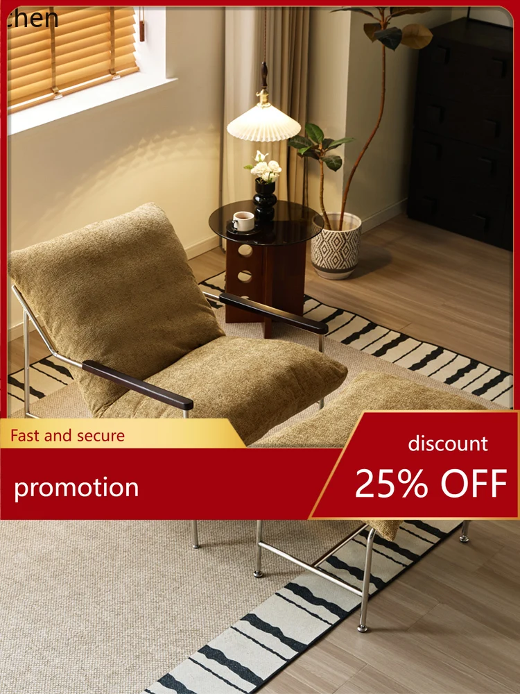 

ZML Sofa Chair Minimalist Stainless Steel Vintage Living Room Single Leisure Recliner Chair