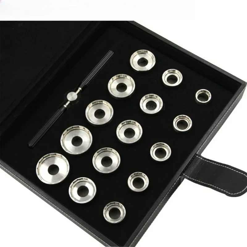 15pcs Watch Repair Tool Set with Lid Opener for Bottom Cover, 316 Stainless Steel Watchmaking Kit