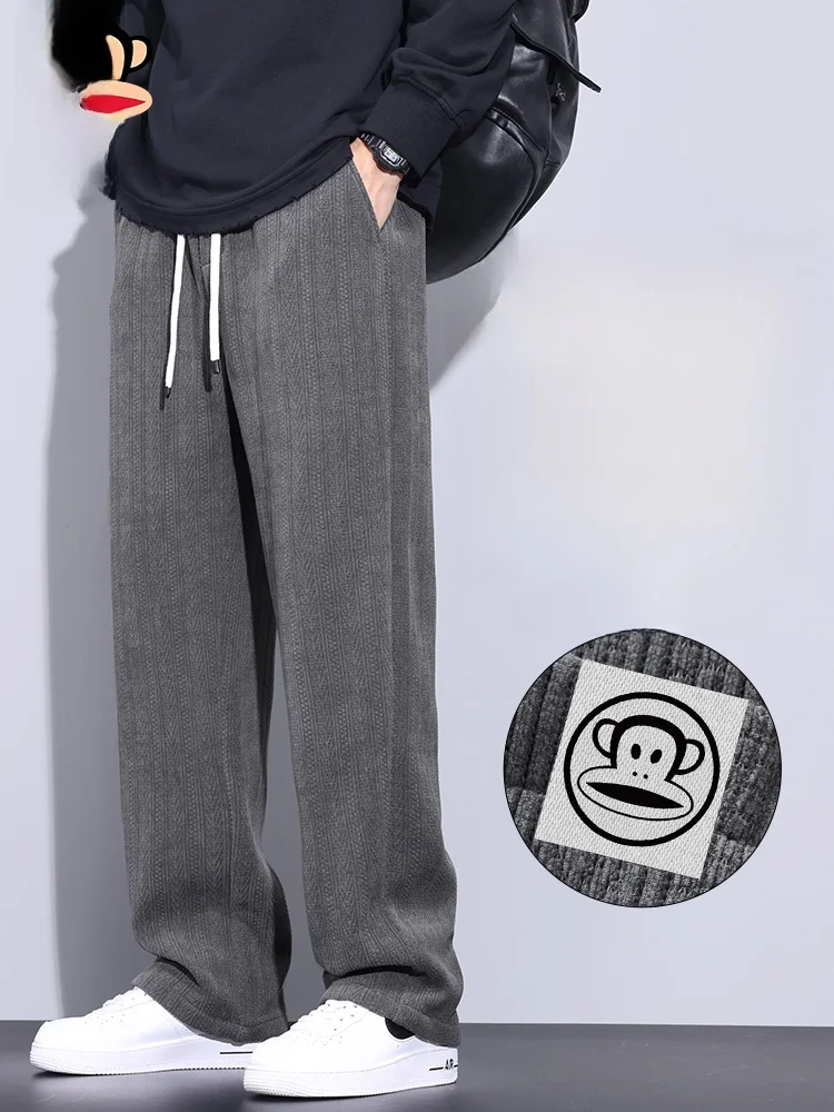 

Мужские вельветовые брюки Paul Frank прямого кроя, повседневные, свободные, спортивные, с принтом Big Mouth Monkey и узором «пшеничный колос»