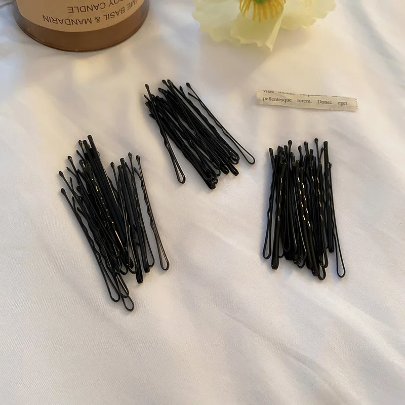 50pcs 100pcs 200 Pcs Black Hair Clips Set For Women Girls Bobby Pins Invisible Wave Curly Side Hairgrip Hairstyle Accessories