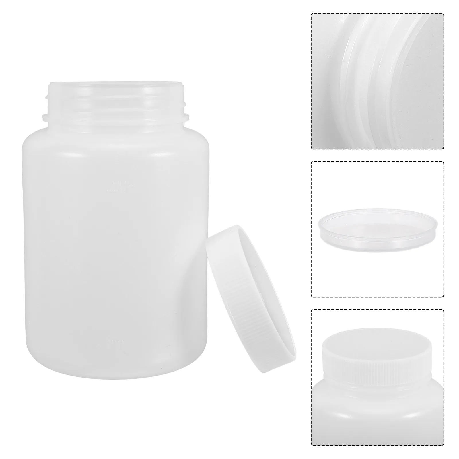 White Lab Sample Bottle Wide Mouth 16.9 Oz Leak Proof Airtight Sealed Plastic Reagent Container Wide Mouth Reagent Bottle