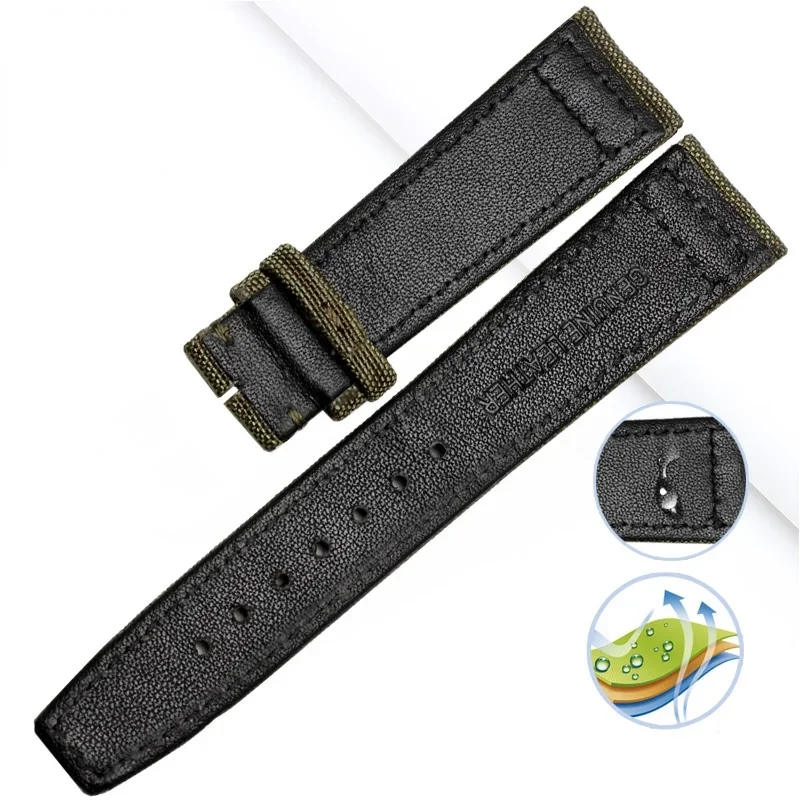 Nylon Watchband for IWC Pilot Iw388002 Portugal Series Iw371446 Waterproof Sweatproof Army Green Watch Strap Accessories 20 21mm