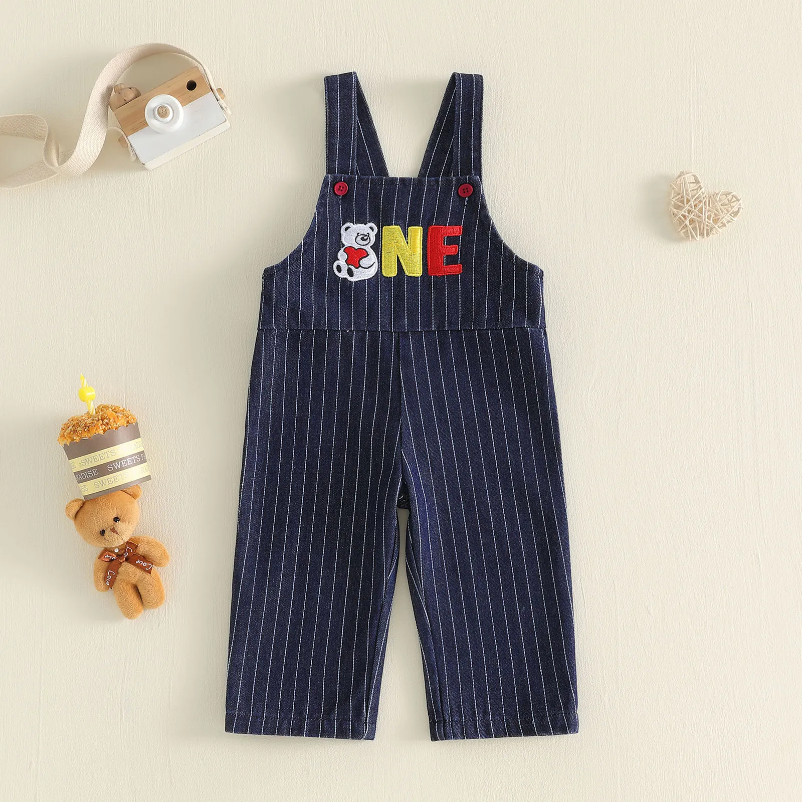 

Полосатый комбинезон для маленьких мальчиков на день рождения, комбинезон без рукавов с круглым вырезом и вышивкой в ​​виде слона, повседневная летняя одежда