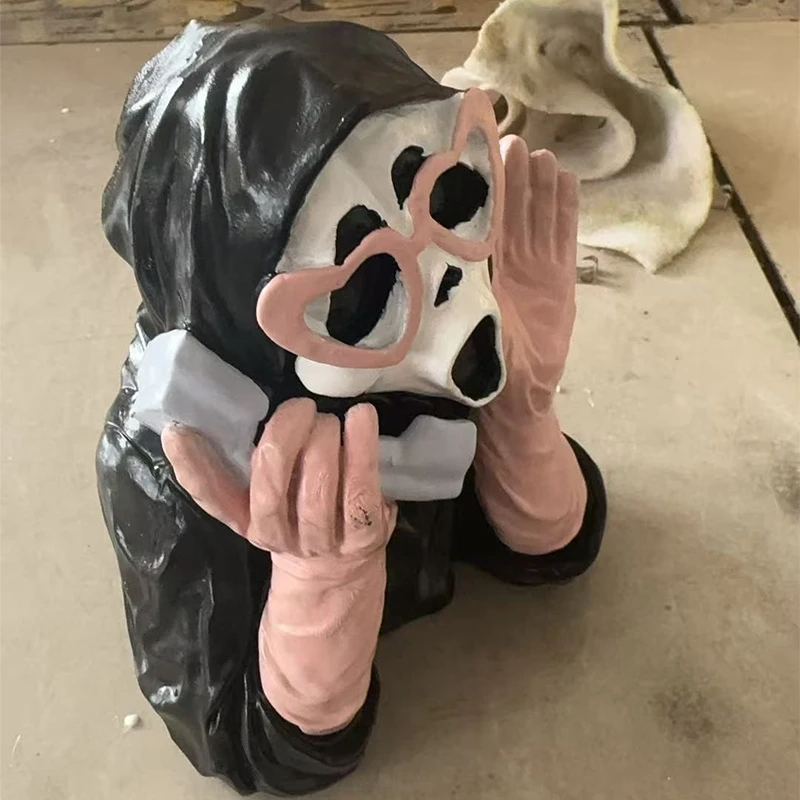 

Hallowmas Desktop Decor Funny Screaming Death God Ornament Festival Ghost Figurine Garden Courtyard Ghost Statue Model