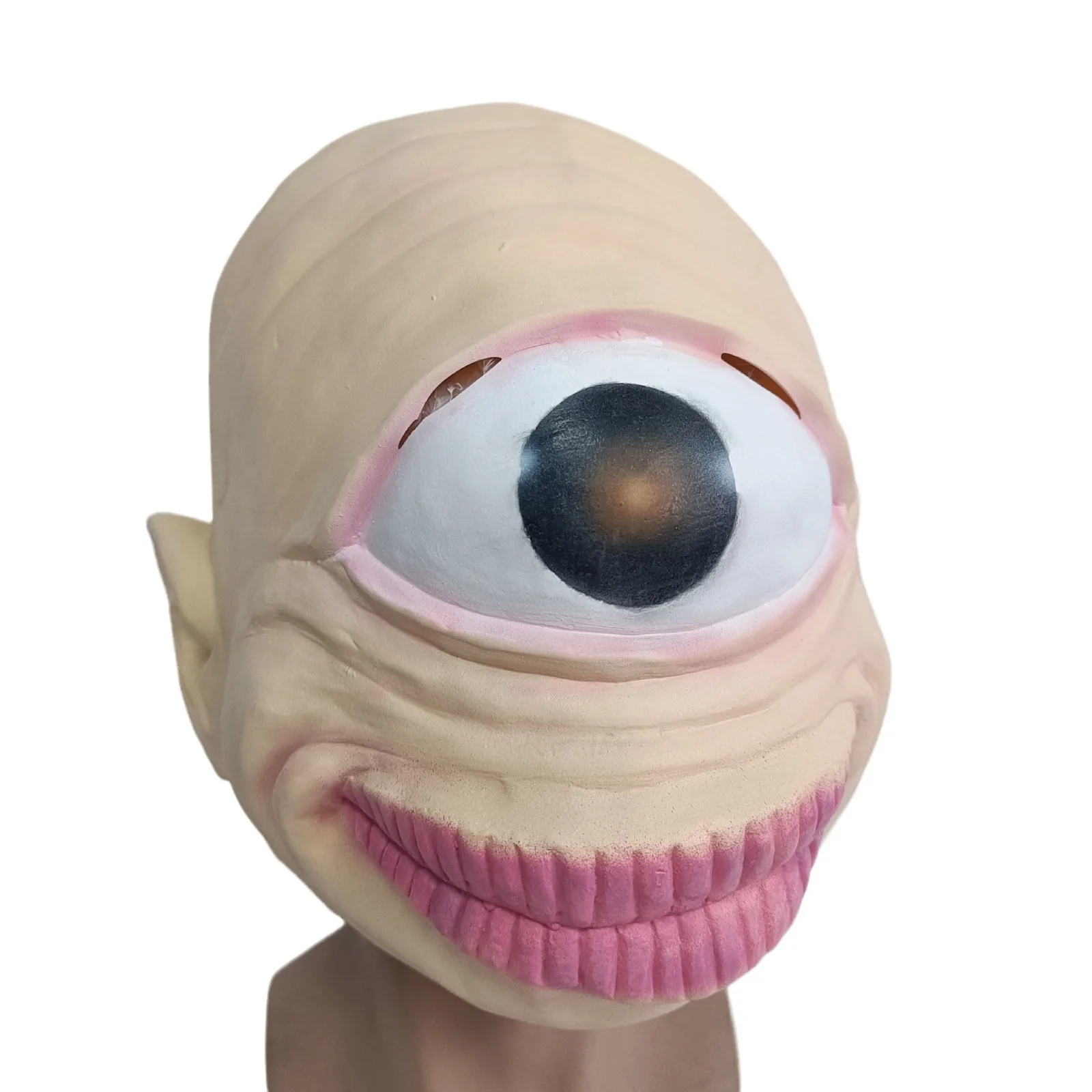 Gruselige einäugige Monster-Latexmaske, gruselige Einäugige Alien-Kreatur-Maske, Halloween-Cosplay-Maskerade, Requisiten für Geisterhäuser – Detail 6