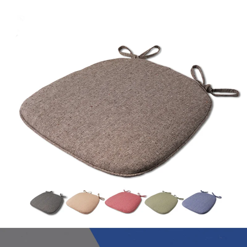 Brief Flax Non-slip Chair Cushion Comfortable Home Sponge Dining Chair Cushions Washable Outdoor Garden  Chair Pad Car Seat Mats