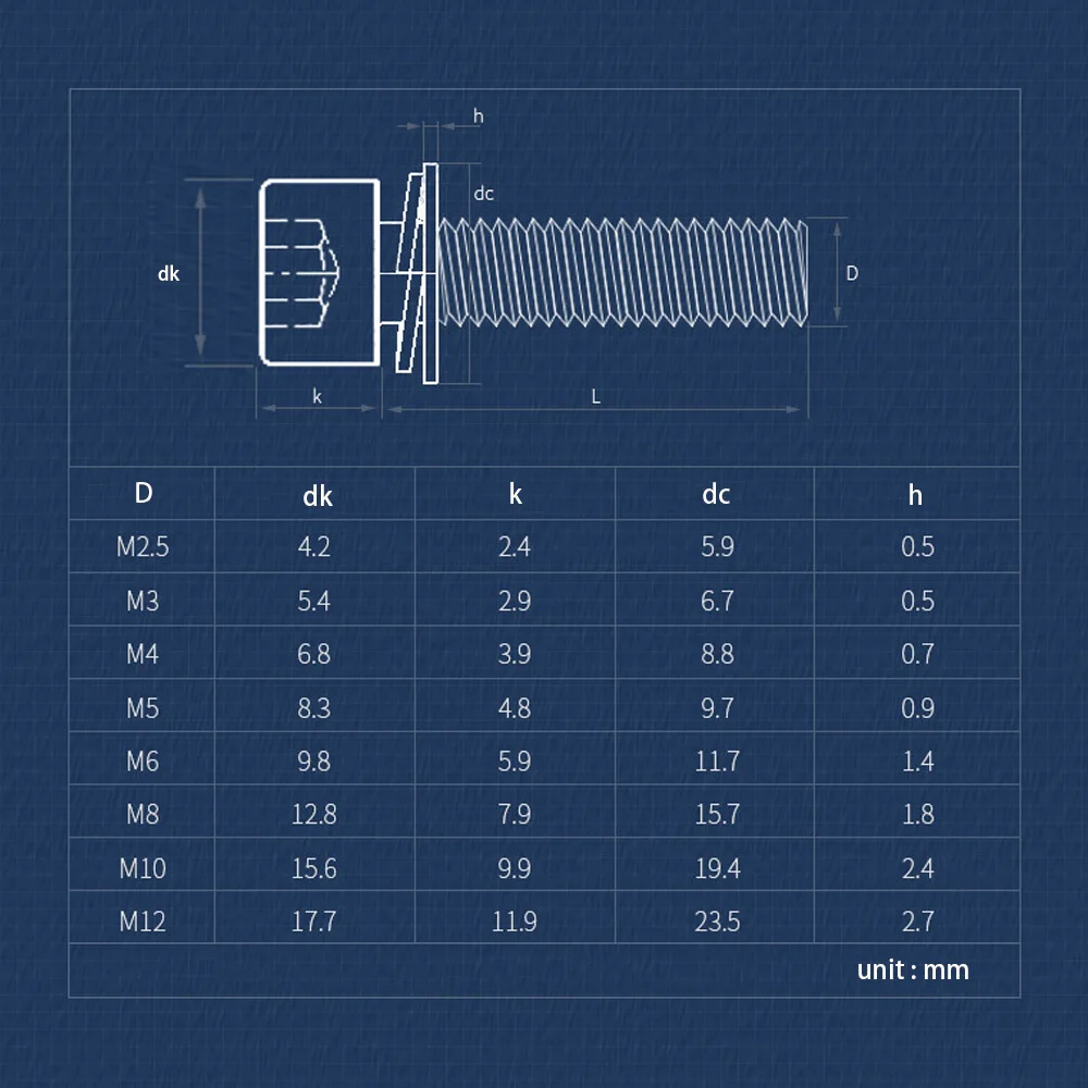M2.5-M12 304 Stainless Steel Combination Screws Hexagon Hex Socket Cap Head Sem Screw With Flat Washer Spring Gasket Bolt Set