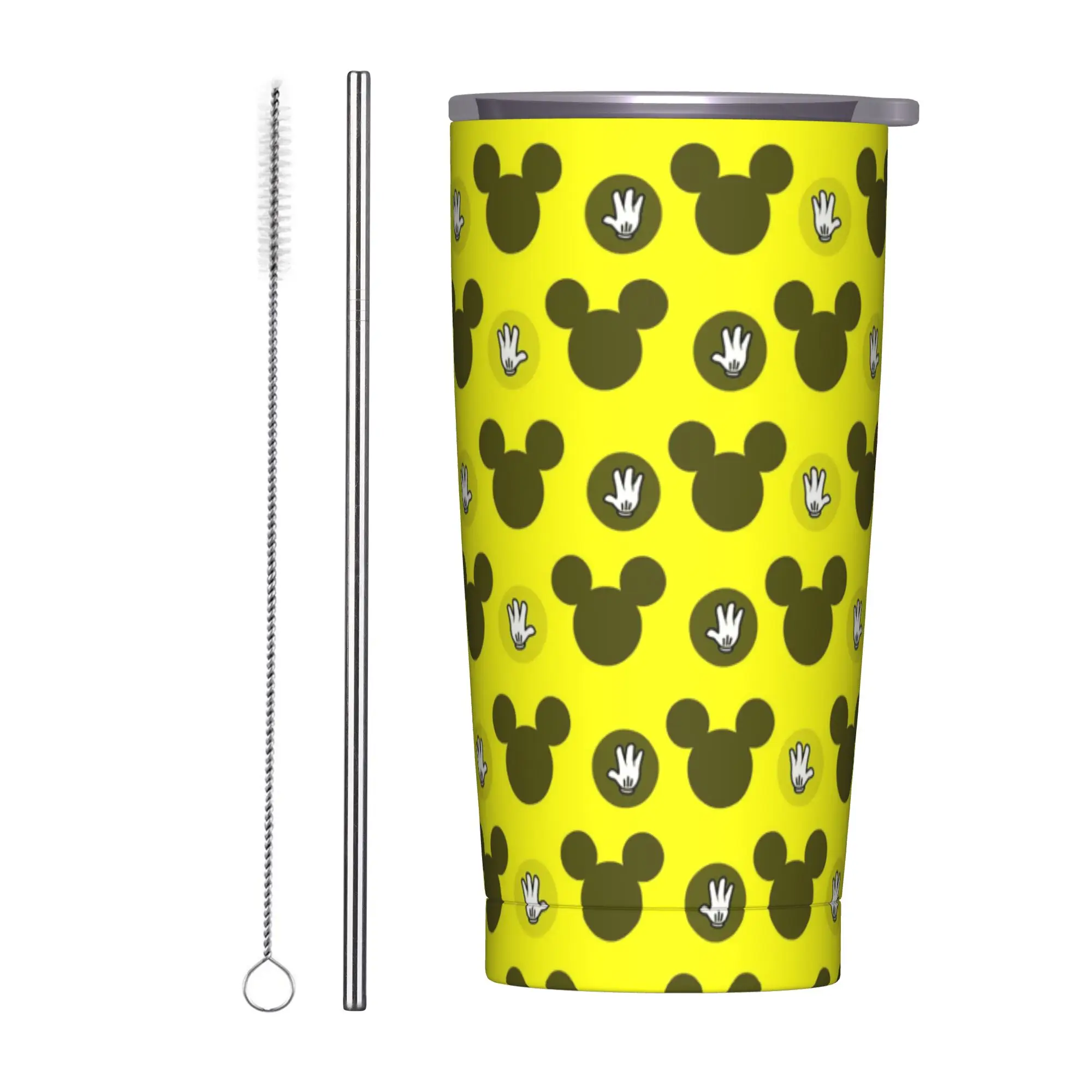 

Микки Маус (12) Термальная чашка с вакуумной изоляцией и соломенной крышкой, кружка с двойными стенками, горячий и холодный напиток, 20 унций