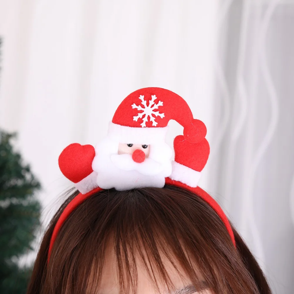 

Christmas Headband Hair Hoop LED Lighted Comfortable Santa Claus Party Hat Non-fading Cartoon Design Fits Most People