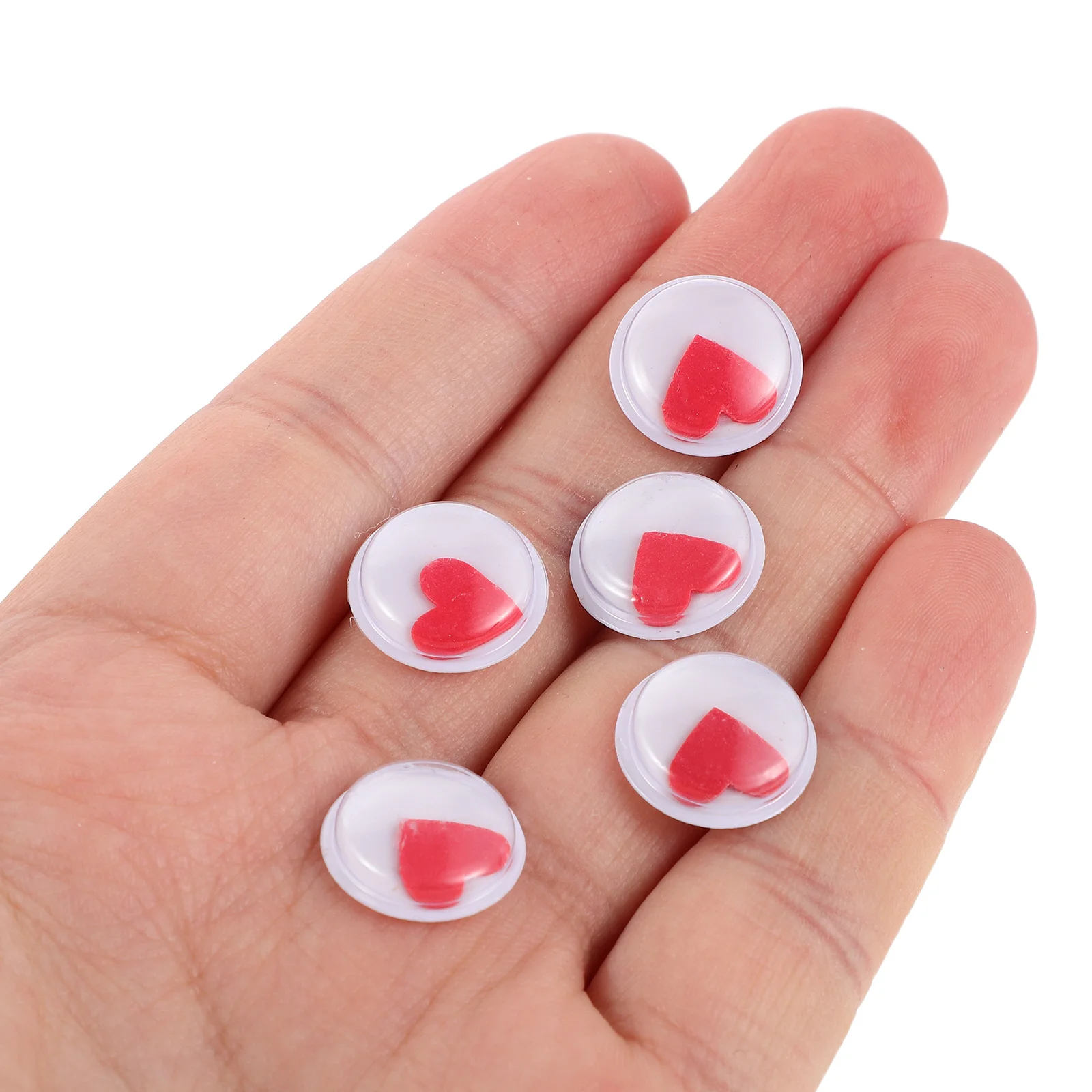 

480Pcs Craft Eyes for Kids DIY Stuffed Animal Eye Set Self Adhesive Heart Wiggle Eyes 15Mm Sticky Wobbly Eyeball Stickers