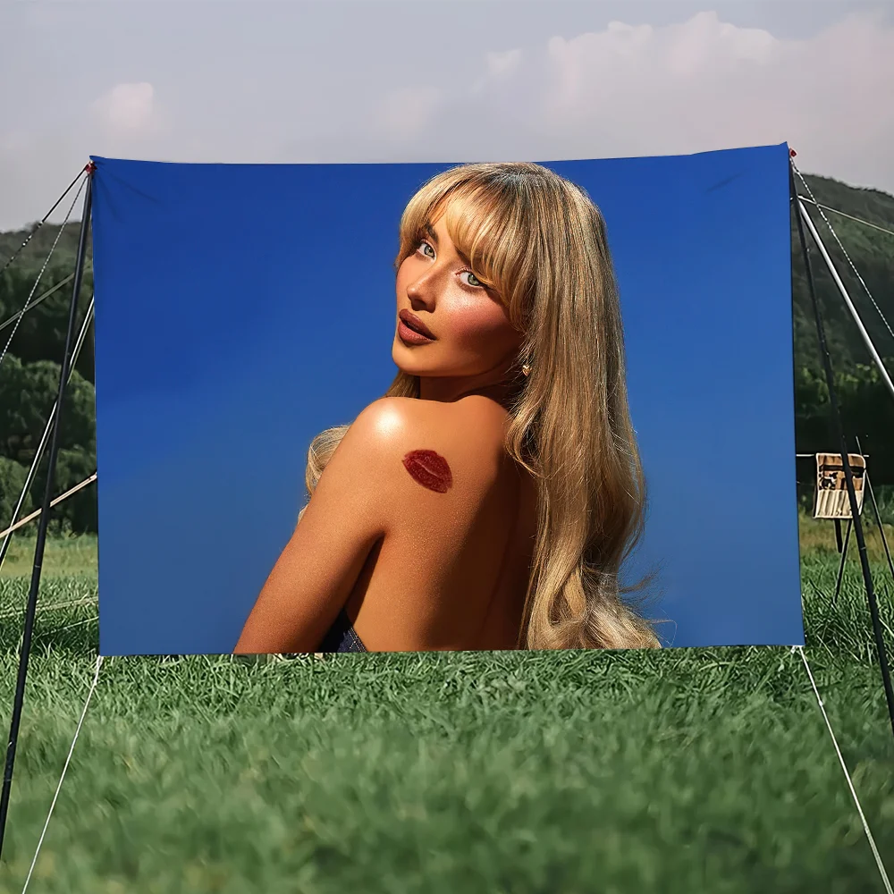 S-Sabrina Carpenter Singer Flag For Picnic Party Camping Banner Outdoor Atmosphere Cloth