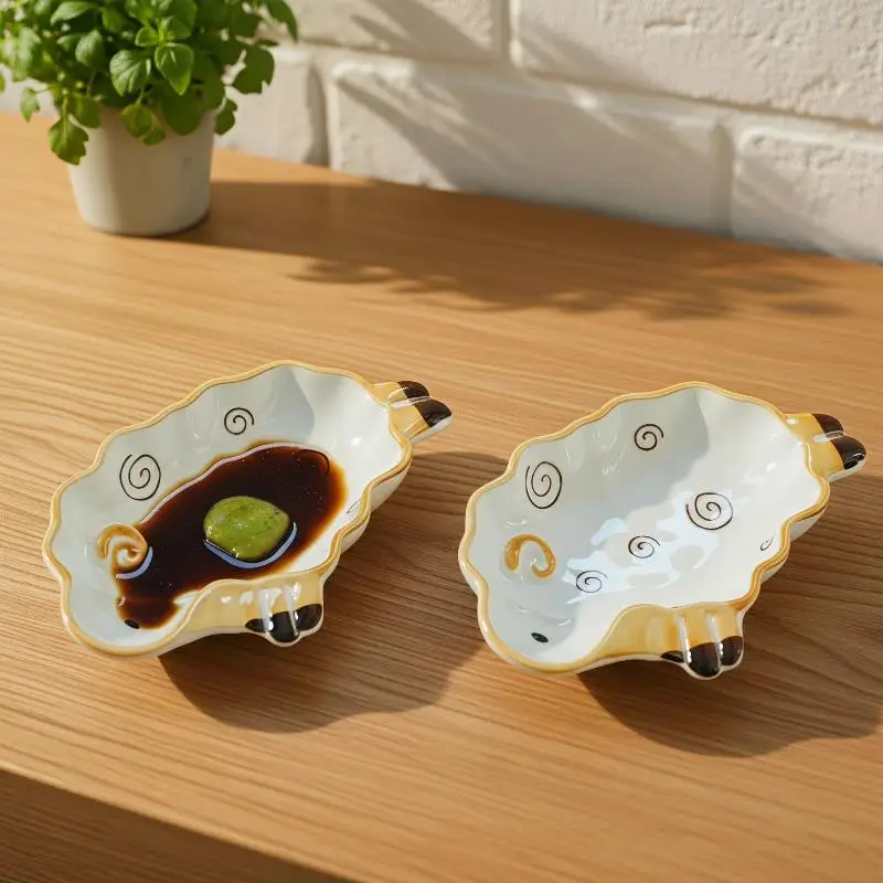 Cute Alpaca Shaped Dipping Sauce Dish Ceramic Creative Condiment Dish Small Plates Tableware Home Kitchen Supplies