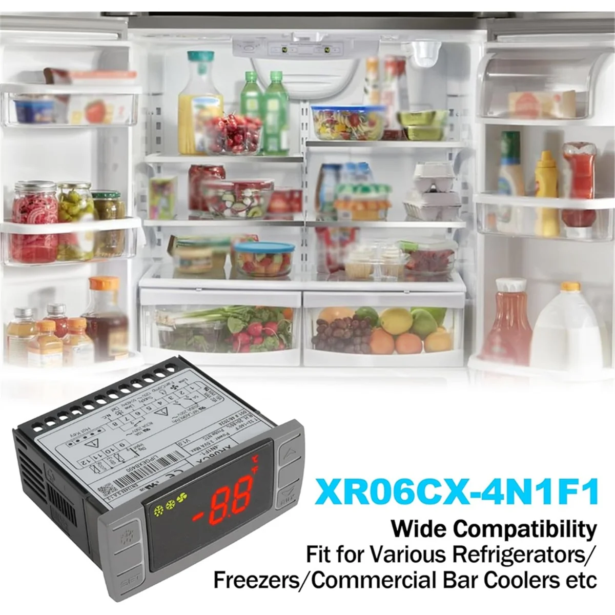 

Y31A Replacement for XR06CX-4N1F1 Temperature Controllers, Ideal for 120V 50-60hz Commercial Refrigerators,Digital Thermostat
