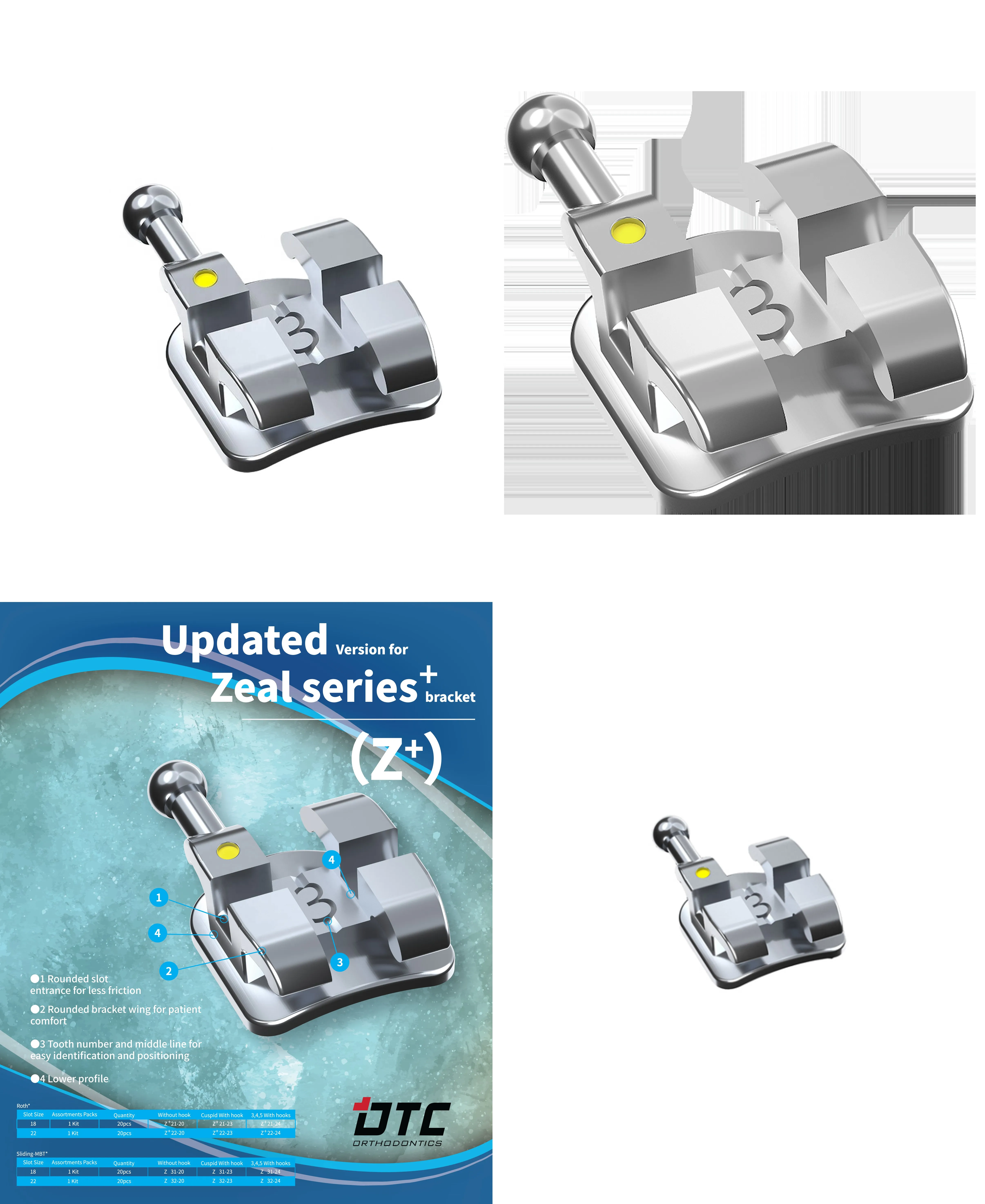 Stainless Steel Orthodontic Material Roth MBT Orthopedic Bracket For Dental Power Source Machinery