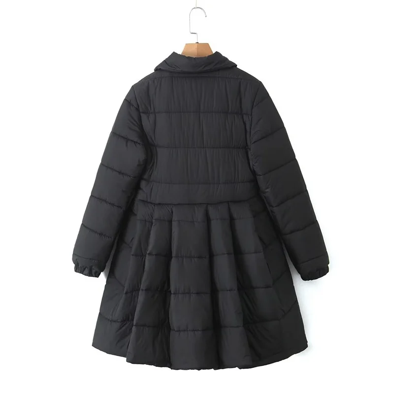 KEYANKETIAN 2024 Winter New Women's Patchwork Quilted Outwear Jacket Sweet Zipper Slim Black Frock style Padded Jacket Chic Coat