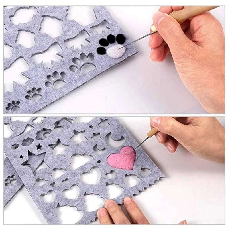 

6pcs Wool Felt Mold Needle Felting DIY Craft Stencil Applique Mould Needlework Tool Handicraft Sewing Accessories top sale