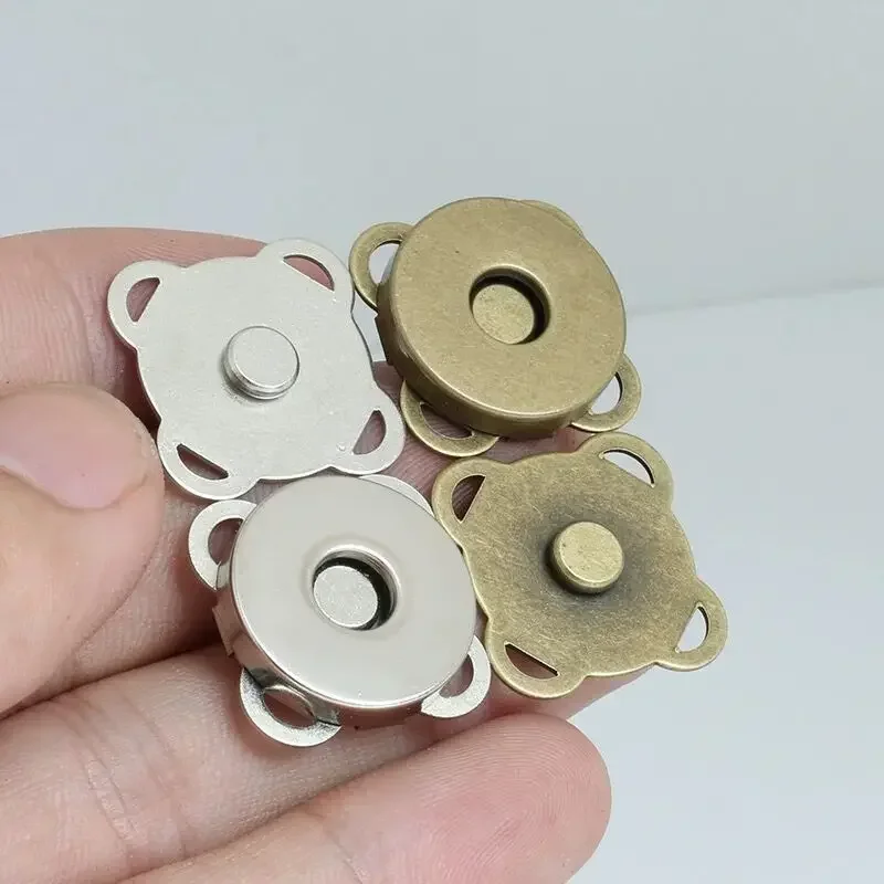 Sewing Metal Magnetic Snaps Clasps for Purse Handbags DIY Making Buttons Locks Plum Blossom Pins Clothes Craft Button 14/18mm