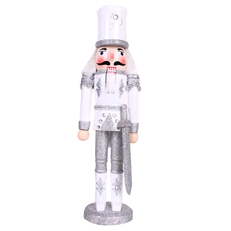 30 ซม.ขายร้อนใหม่ Sparkling Gold และ Silver ทหาร Nutcracker เคลื่อนย้ายได้คริสต์มาสตุ๊กตาหุ่นของขวัญ HT083