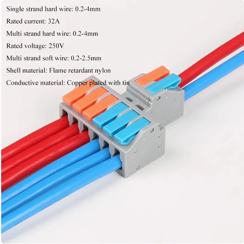 Wire Connectors Quick Wire Connectors Cable Connection Terminals Mini Wiring Terminals Push In Fixed Holes Multiple Outlets