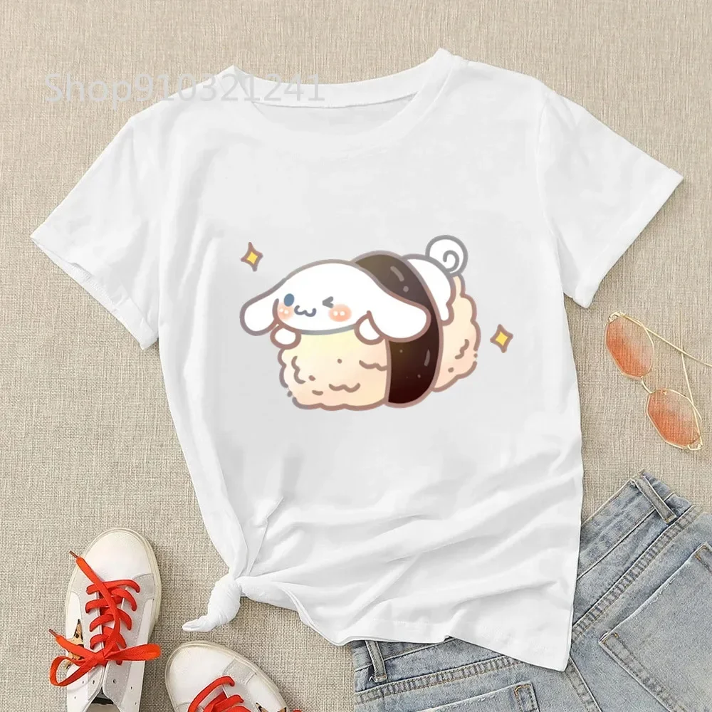 Nieuwe Japan Stijl Kuromi Pochacco Cinnamoroll Melodie Korte Mouw Kawaii Kleding Tshirt Meisje Zomer Losse Originele Zoete Y 2K Top