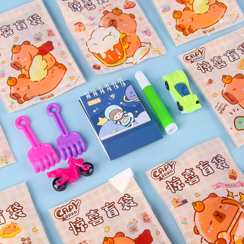 10Pcs Capibala Surprise Stationery Blind Bag Gift Pack For Children's School Season Learning Stationery Inspiration Lucky Small