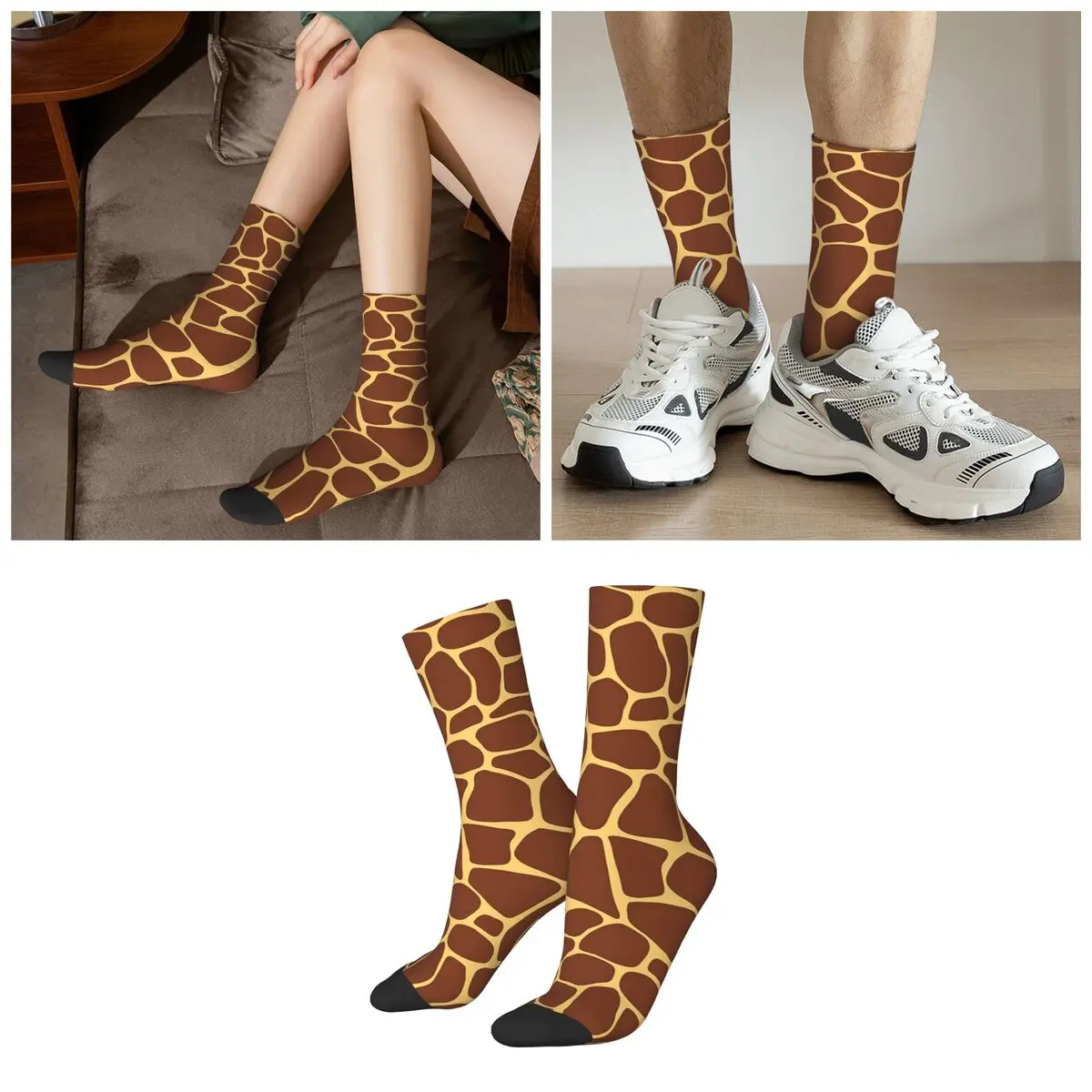 Giraffe Animal Skin Socks Harajuku High Quality Stockings All Season Long Socks for Man Woman Valentine's Day Gifts