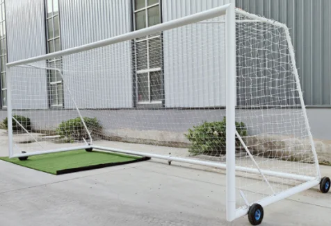 มืออาชีพขนาดเต็ม 24x8 ฟุตอลูมิเนียมแบบพกพาฟุตบอลและฟุตบอลเป้าหมายอิสระแบบพกพาเคลื่อนย้ายอุปกรณ์การฝึกอบรม