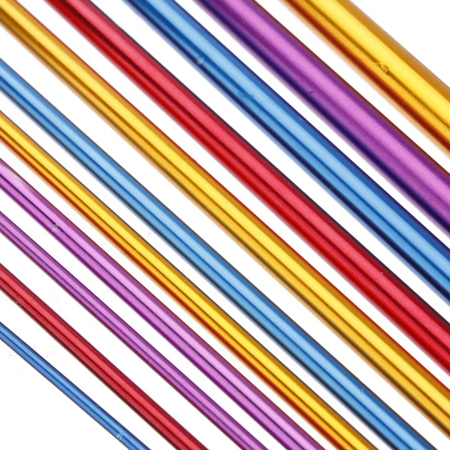 ABGG-22Pcs 10.6 Inch Multicolour Aluminum TUNISIAN AFGHAN Crochet Hook Knit Needles Set 2-8Mm