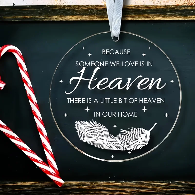 2D Plane，Christmas commemorative decorations：Acrylic feather ornament to commemorate the loss of a loved one - Festival Condolen