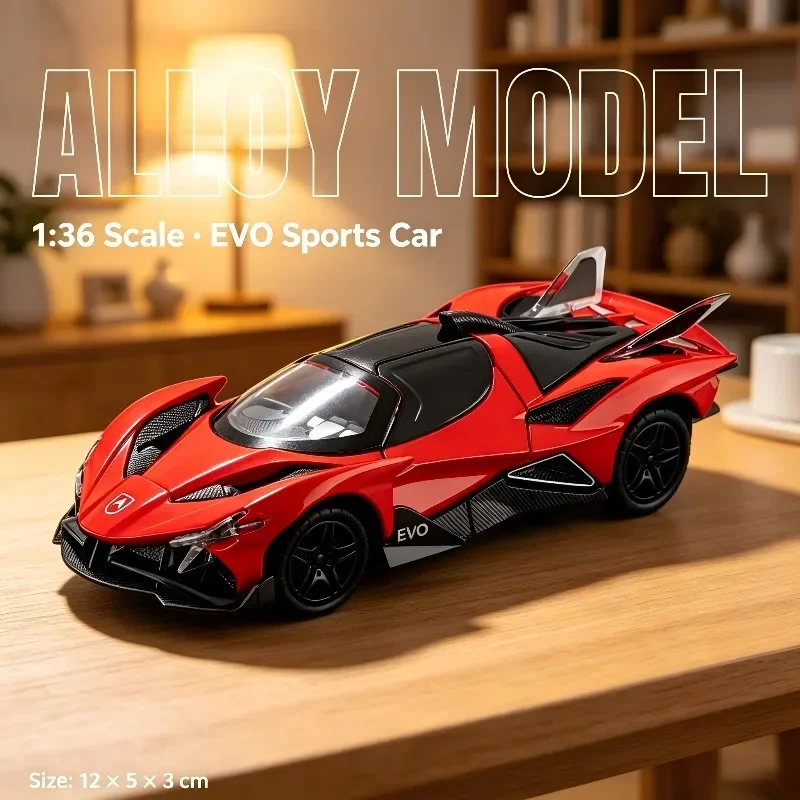 1:36 Sport Sedan Diecast Alloy Model, Pull Back Simulation Racing Toy, Desktop Collection Ornament, Christmas & Birthday Gift