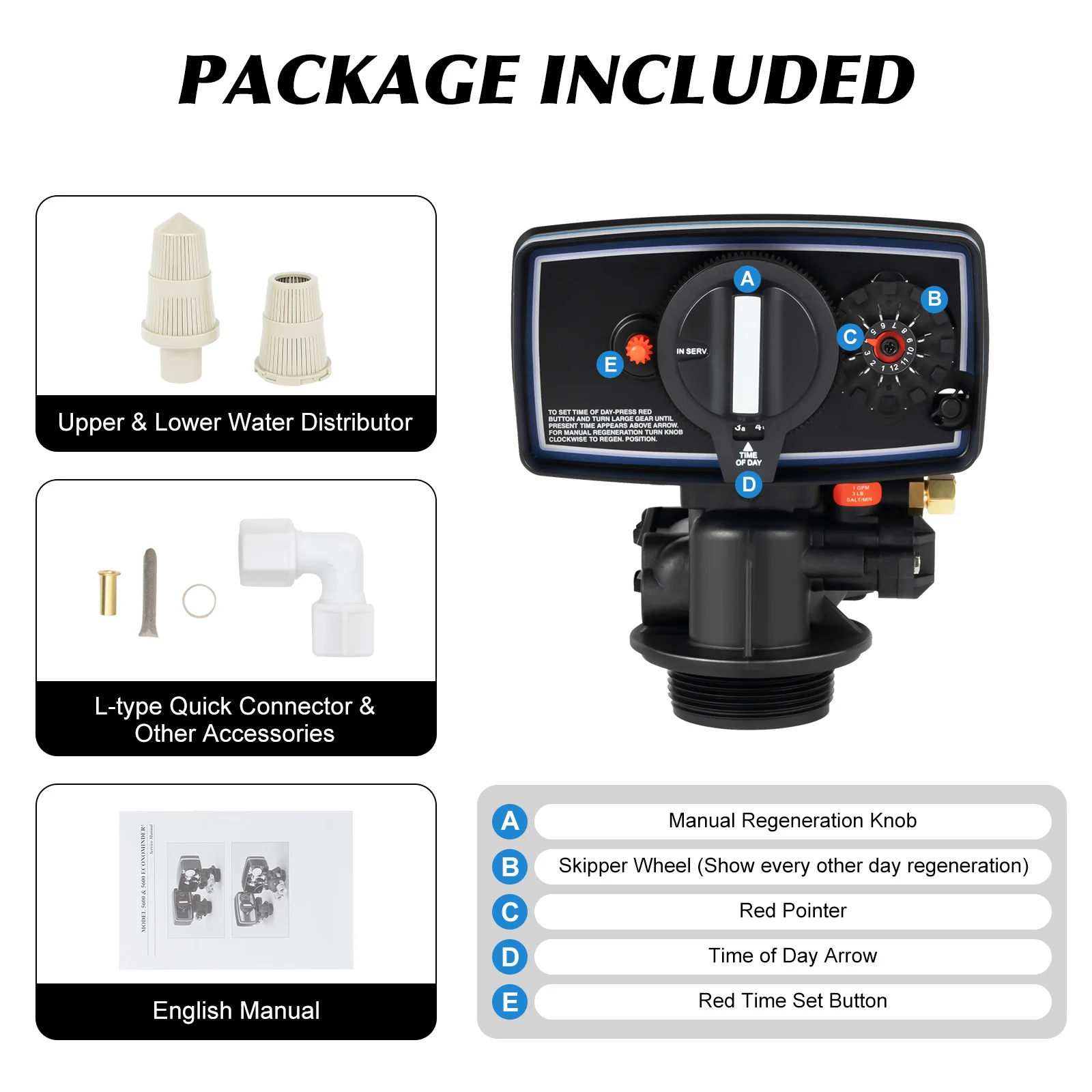 

12-Day Timer Control Valve Water Softener Control Valve Automatic Operating Mode for Water Filter Softeners Resin 110V