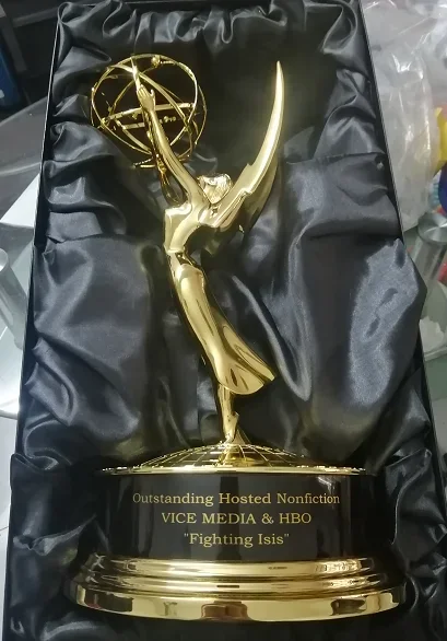 BC Zinc Alloy Full Size Replica Emmy Award Trophy 30CM/39CM Metal TV Movie  Souvenirs Oscar  Free Engraving