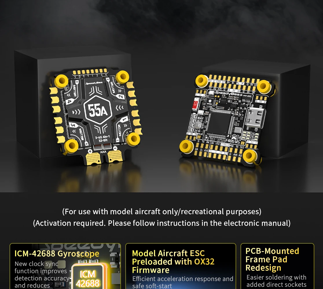 

Speedybee F405 V5 55A Stack F405 V5 FC & OX32 4-in-1 55A ESC