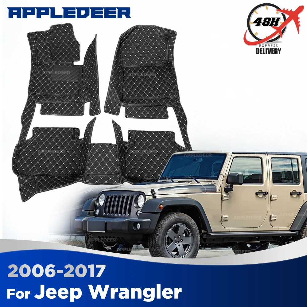 

Car Floor Mats For Jeep Wrangler 4 Doors 2006-2017 2016 2015 2014 2013 Custom Auto Foot Pads Carpet Cover Interior Accessories