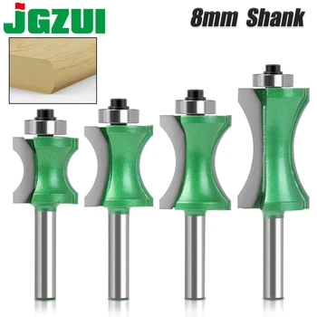Brocas de borde convexo de vástago medio redondo de 8mm para fresa de madera, herramienta de carpintería, fresa de grado Industrial, 1 Uds.