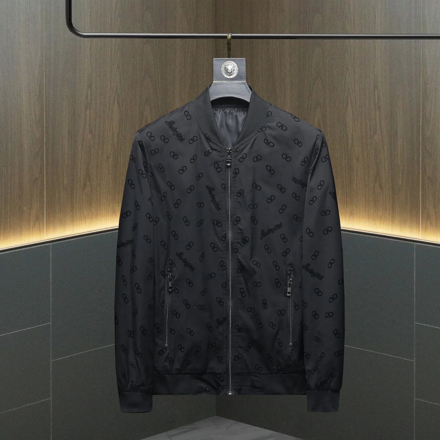 

Men's Fce Lined Baseball Collar Jaet Spring Autumn High End Casual Wear Polyester Fiber Long Sve Zipper Closure Coat