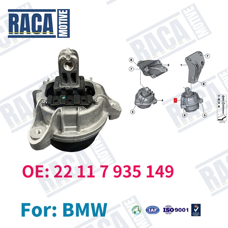 For BMW 5 6 Series F06 F07 F10 F11 F13 F18 M5 M6 520i 528i 520Li 525Li Motor Support Engine Mounting 22116785601 22117935149
