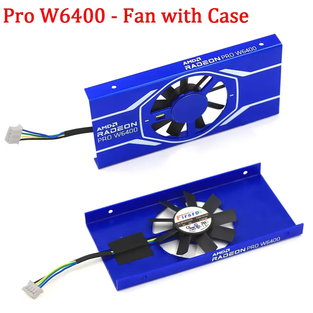 Video Card Fan with Case Replacement For Powercolor RX 6400 / For AMD RADEON PRO W6400
