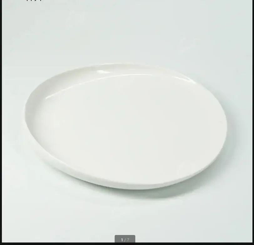 

Pure White Ceramic Plate Irregular Dinner Plates Western Steak Plates Dish Fruit Plate Salad Bowl Hotel Restaurant Tableware