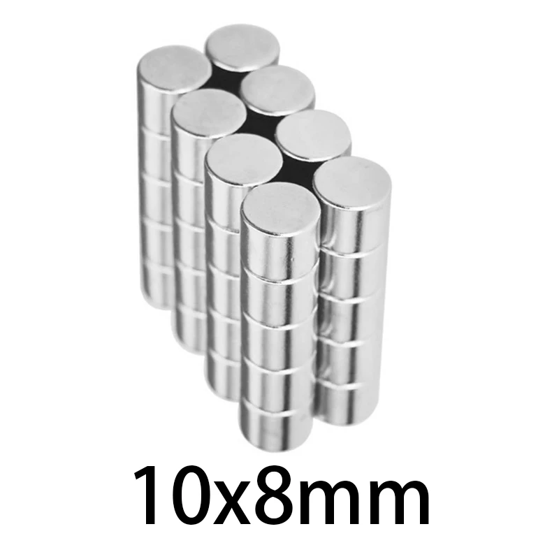 10/20/40/60 sztuk silne okrągłe magnesy neodymowe NdFeB N35 Super mocny DIY Magnetic10x4 10x5 10x6 10x7 10x8 10x10mm magnes