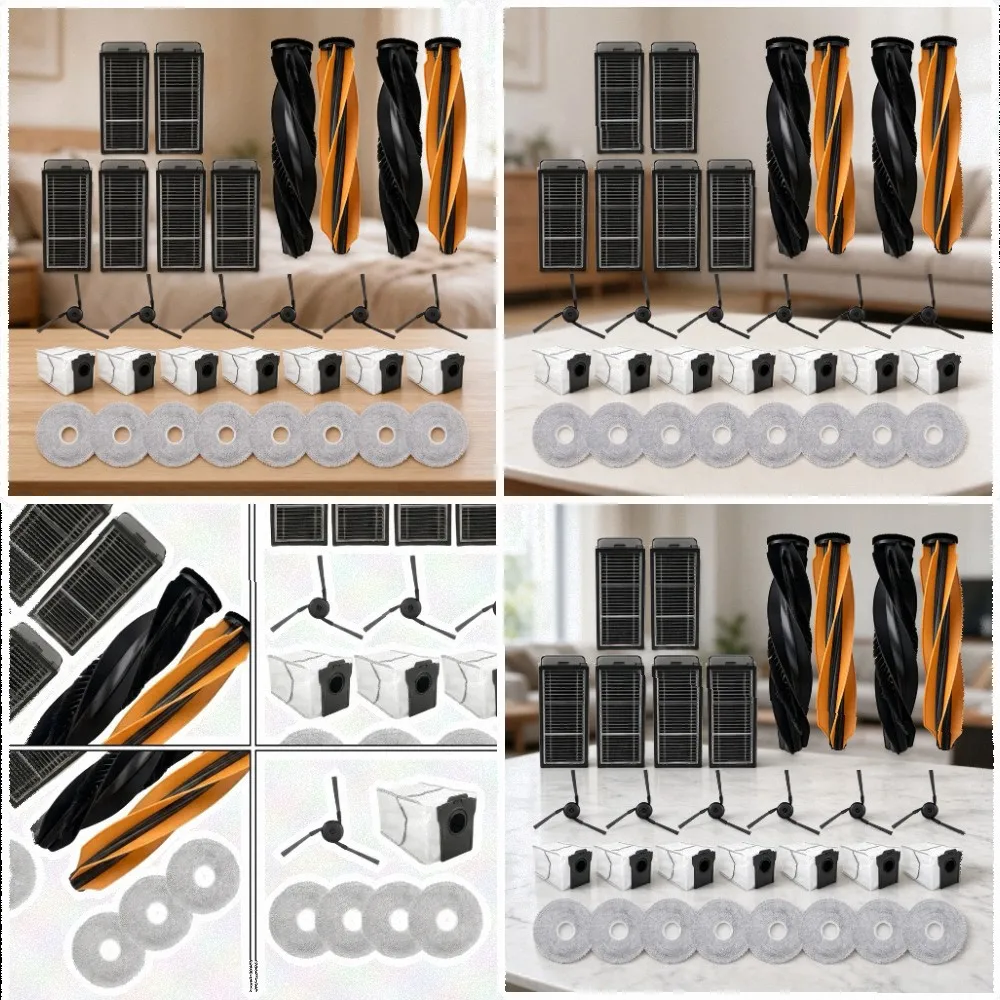 Main Brush * 4+filter * 6+edge Brush * 6+dustbin * 7+cloth * 8 Compatible For Dreame X50s Ultra- Robot Vacuum Accessories