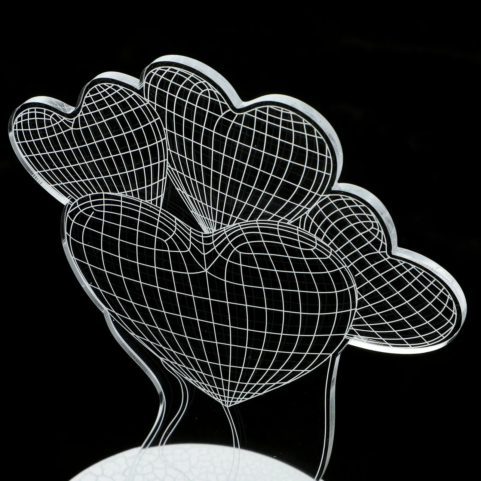 1 مجموعة القلب بالون ثلاثية الأبعاد الجدول مصباح USB متعدد الألوان تغيير ضوء الليل غرفة نوم ديكور هدية القلب مصباح هدية ثلاثية الأبعاد ضوء الليل