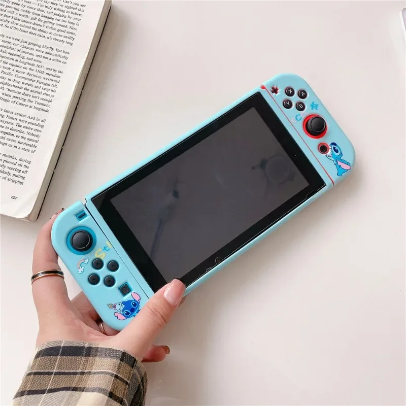 Casing Disney Stitch baru untuk Nintendo Switch NS sampul pelindung tas penyimpanan Anime Aksesori cangkang pegangan konsol Game