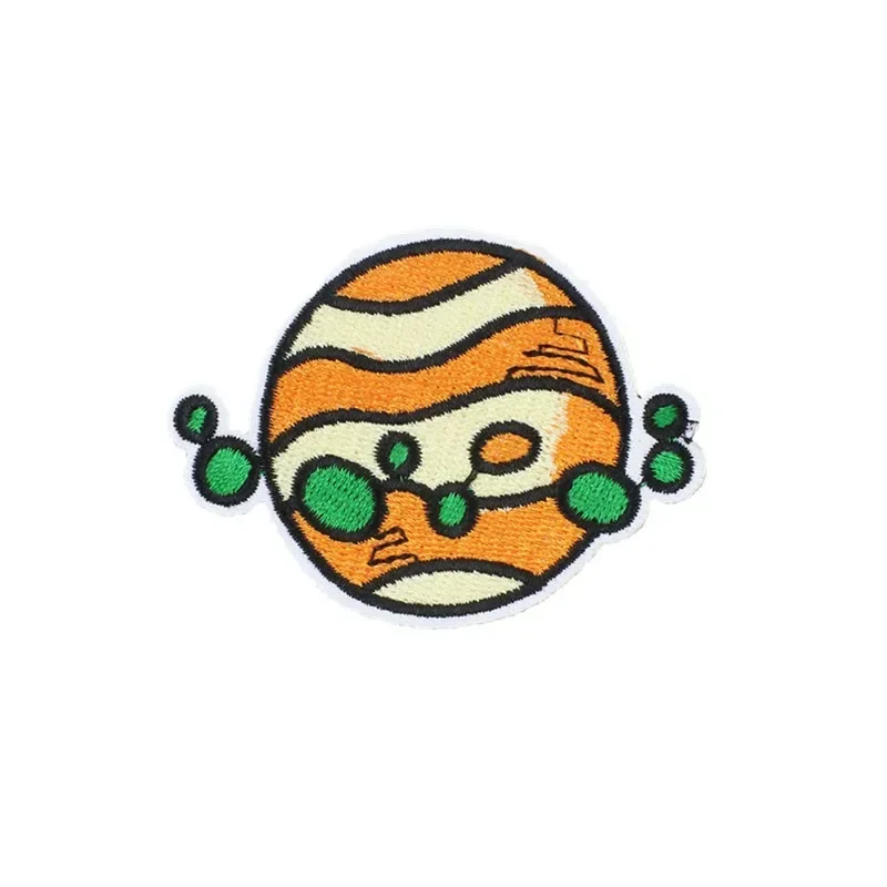 Autocollant en tissu brodé d'astronaute de dessin animé, vente en gros, Patch de fusée, étiquette de broderie d'ordinateur de vaisseau spatial