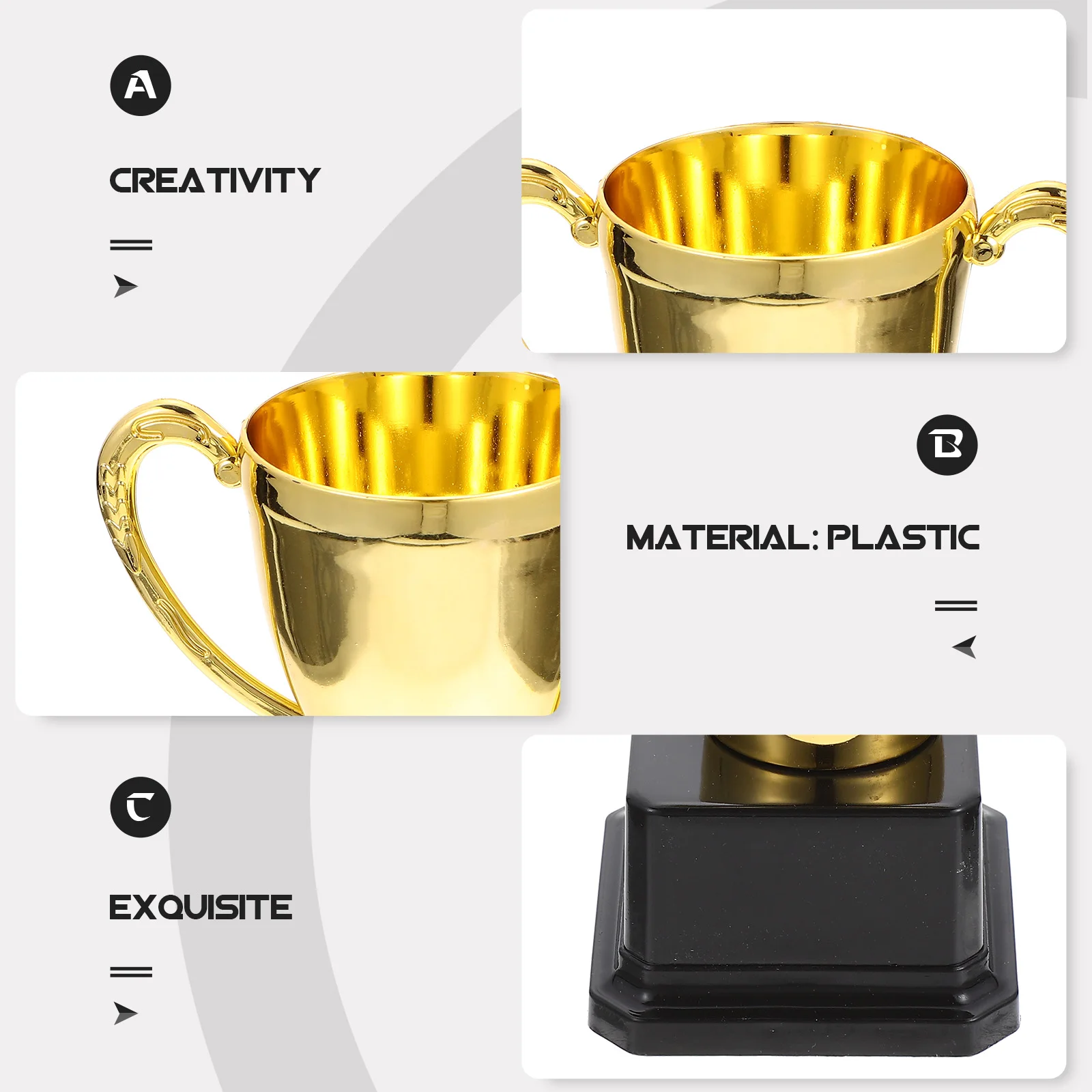 

2 Pcs Trophy Party Favors Mini The Medal Cups for Plastic Awards Small Trophies